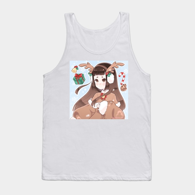 Cute Reindeer Girl <3 Tank Top by Breadwithbutter 